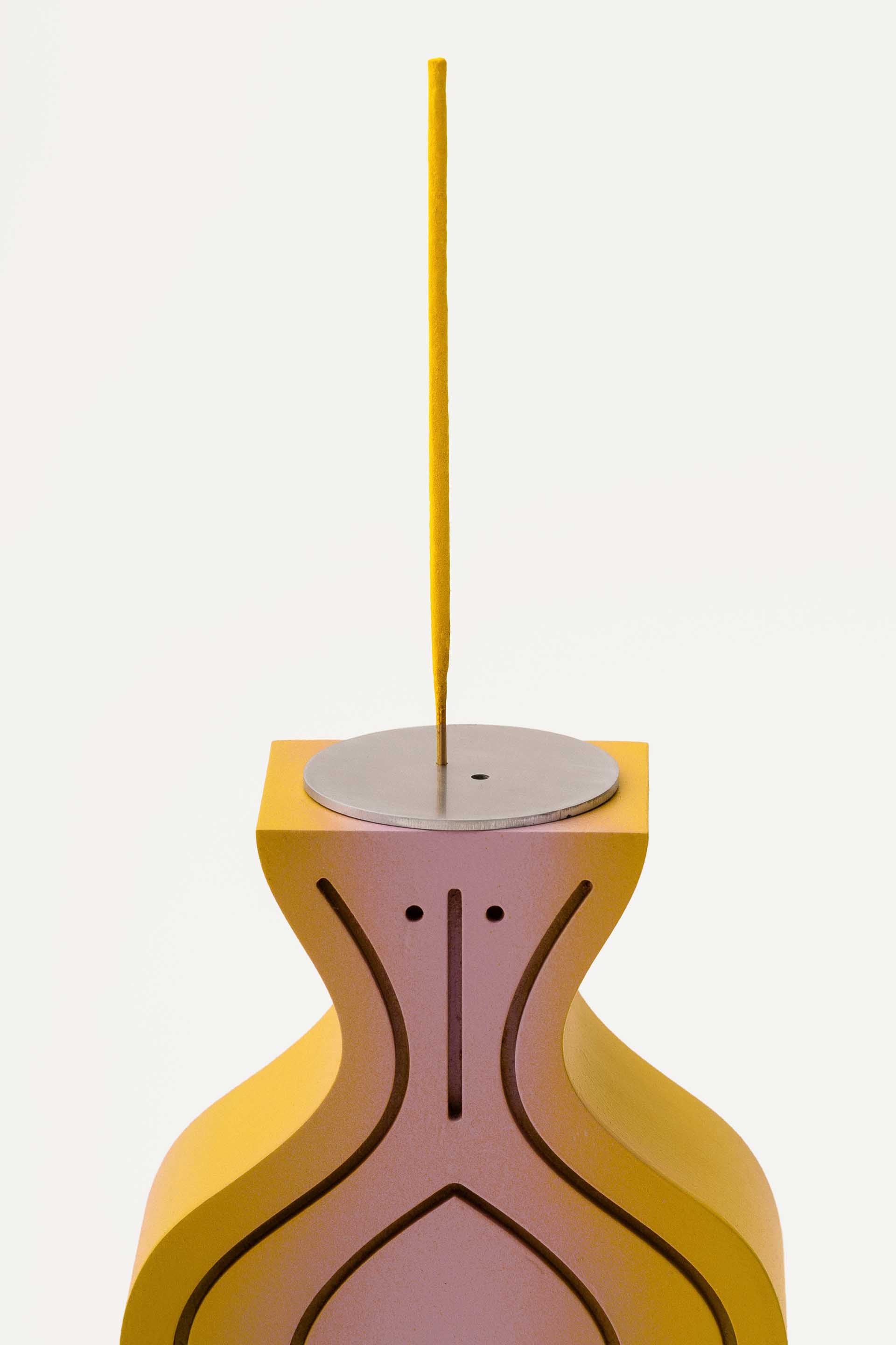 Hand-painted pressed wood figurine by LUDISM, inspired by the Polish folklore figure Chochoł (Straw Phantom), serving as a candle holder, incense burner, and decorative object, crafted in Poland