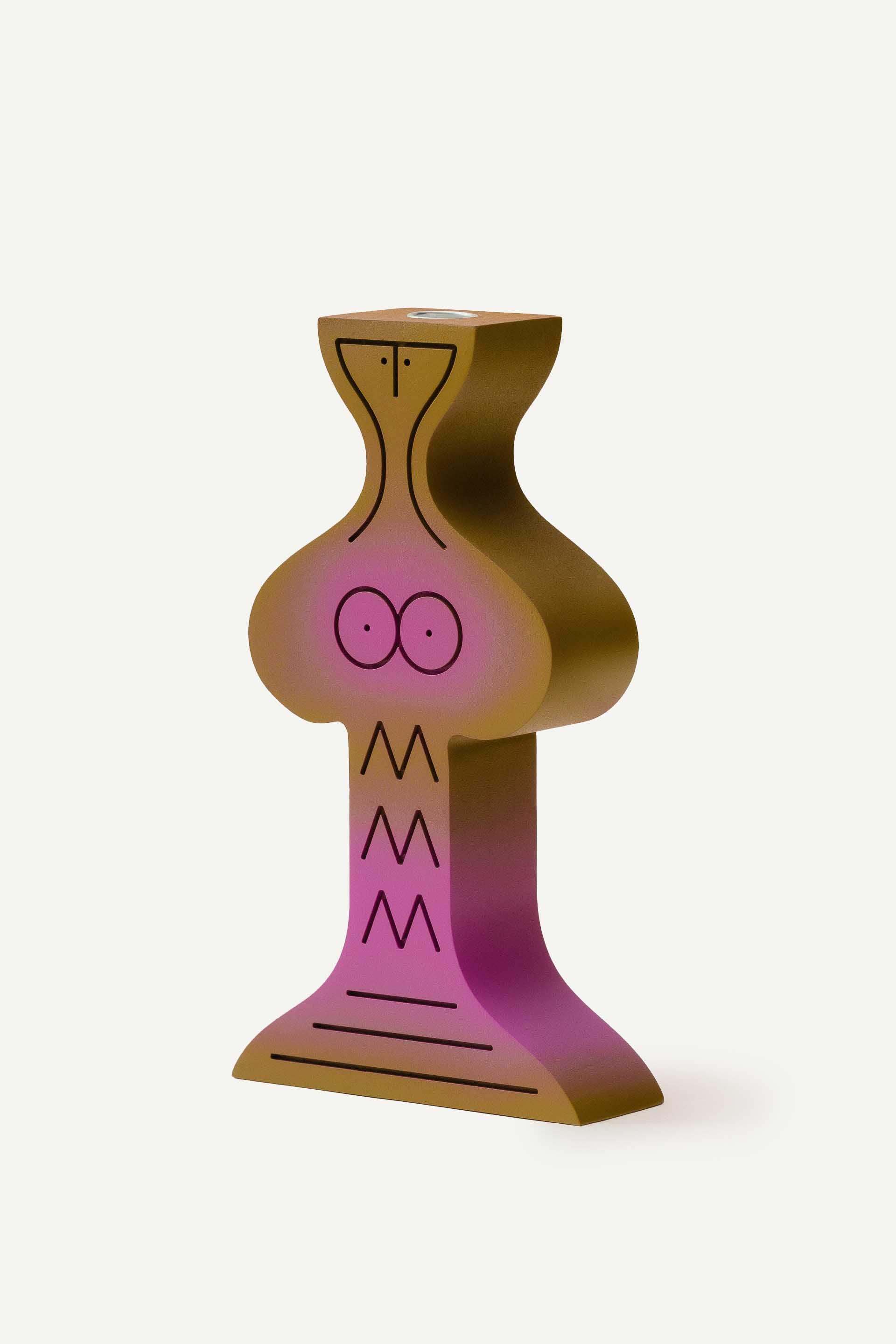 Hand-painted pressed wood figurine by LUDISM, inspired by the Slavic folklore figure Syrena (Mermaid), serving as a candle holder, incense burner, and decorative object, crafted in Poland.