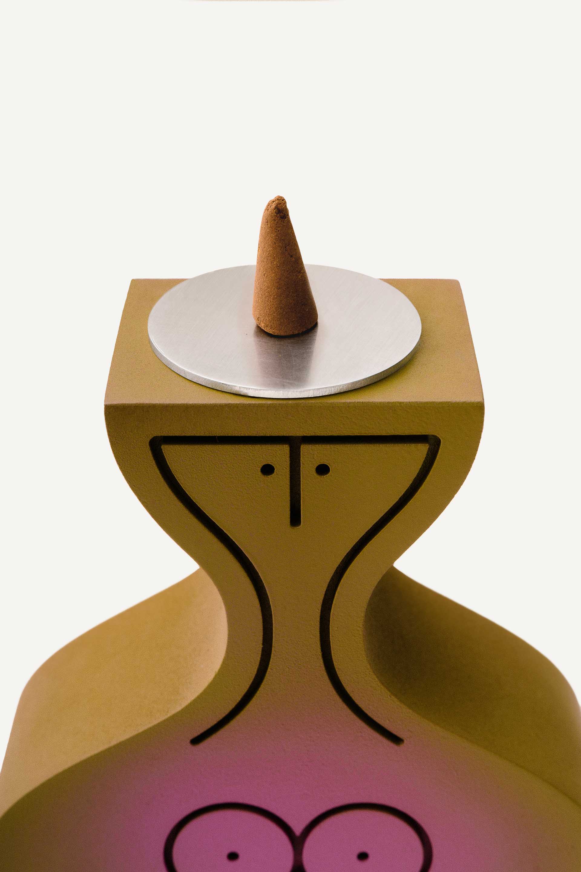 Unique hand-painted pressed wood figurine by LUDISM, depicting Syrena (Mermaid) from Slavic folklore, designed as a candle holder, incense burner, and artistic object, crafted in Poland.