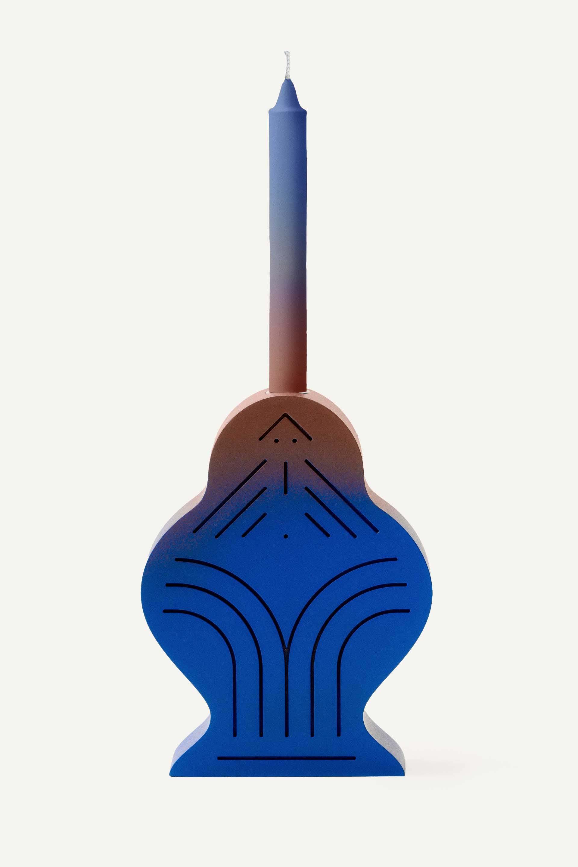 Hand-painted pressed wood figurine by LUDISM, inspired by Slavic folklore, serving as a candle holder, incense burner, and decorative object, designed and crafted in Poland.