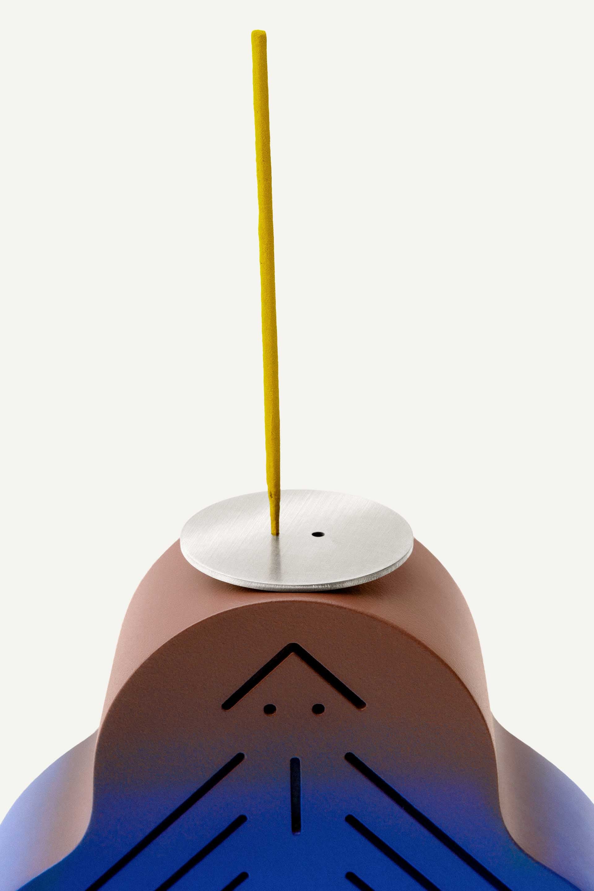 Hand-painted pressed wood figurine by LUDISM, inspired by Slavic folklore, serving as a candle holder, incense burner, and decorative object, designed and crafted in Poland.