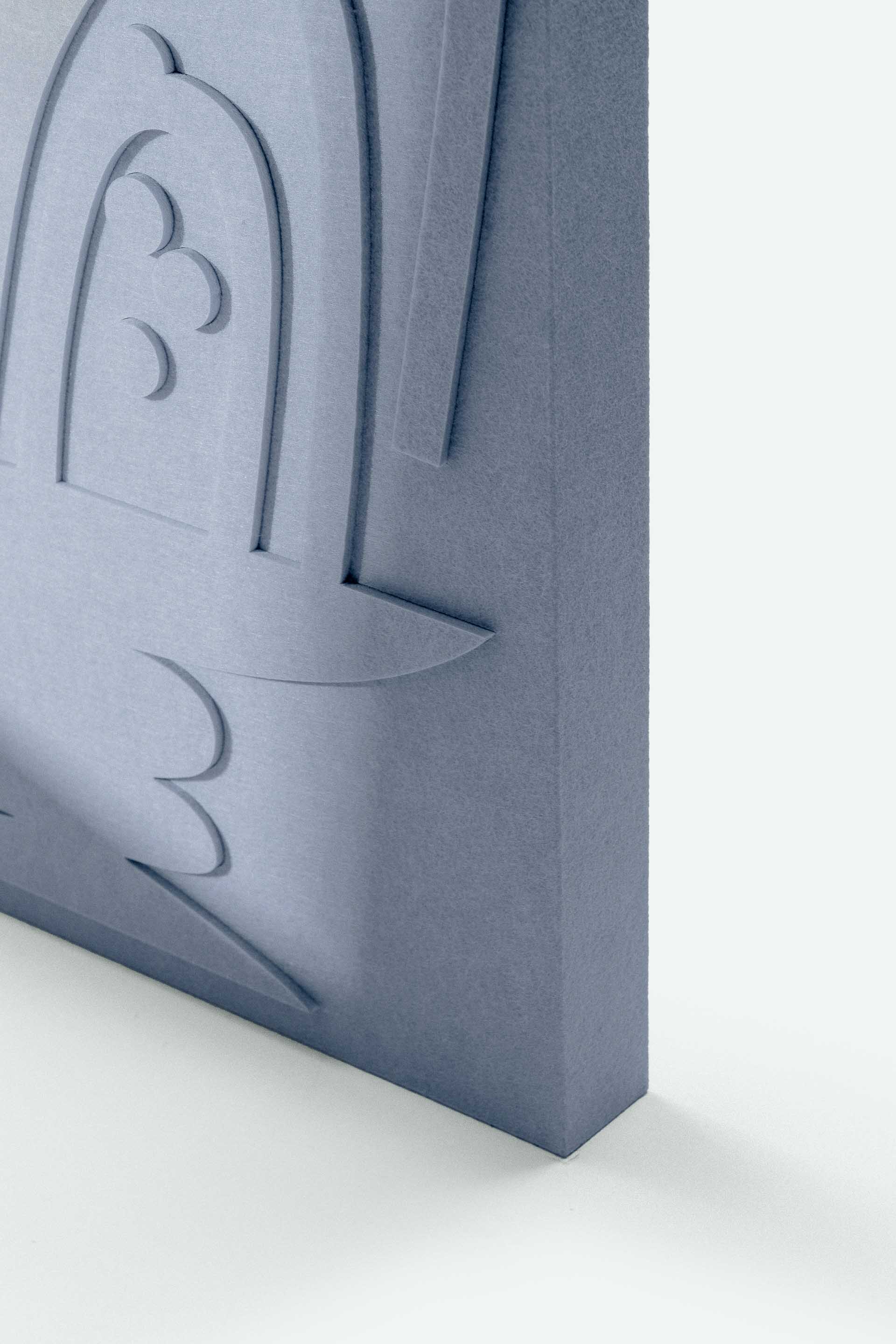 Acoustic panel by LUDISM x Bafeo, echoing the purity of springs and Slavic spirits of healing.