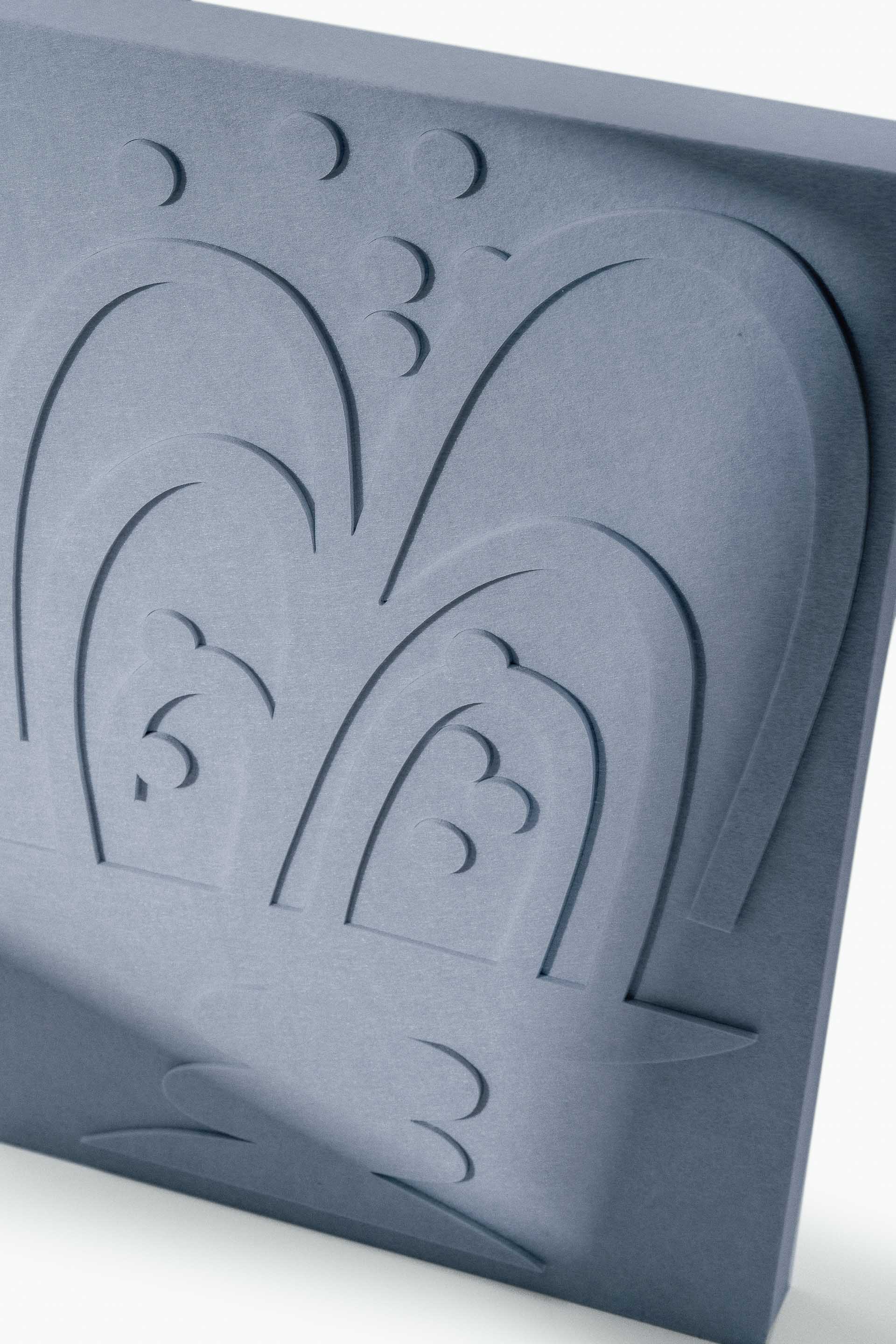 Acoustic panel by LUDISM x Bafeo, echoing the purity of springs and Slavic spirits of healing.