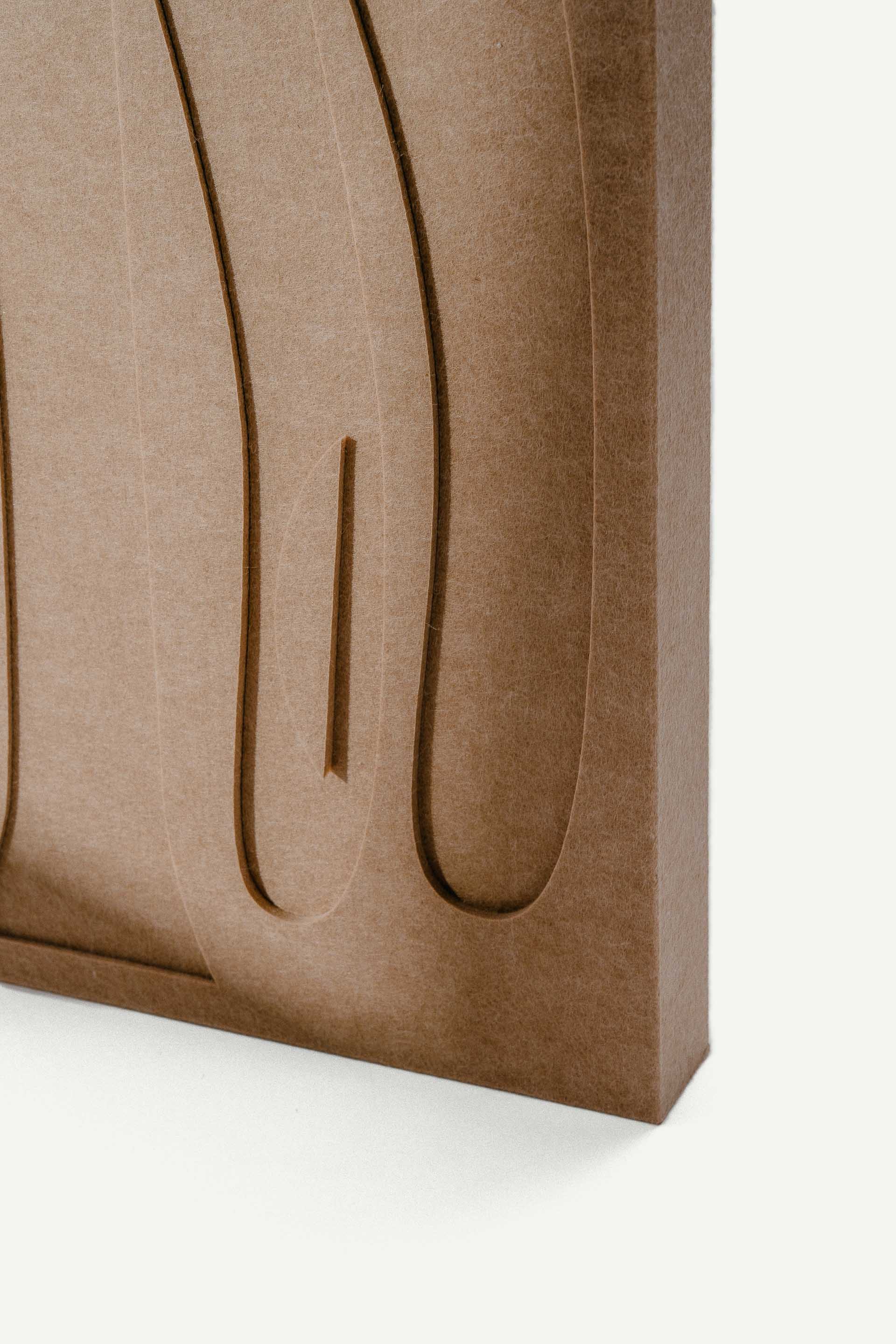 Acoustic relief panel by LUDISM in collaboration with Bafeo, featuring the Bocian (Stork) design, symbolizing luck, fertility, and guardianship, crafted in Poland.