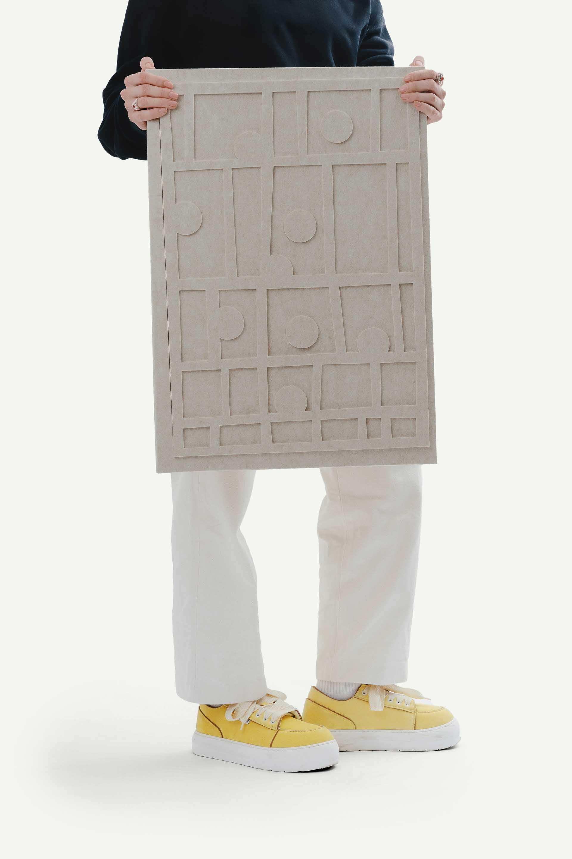 LUDISM x Bafeo relief “Len” – sculptural sound panel echoing growth, nature, and Slavic tradition. Small size.